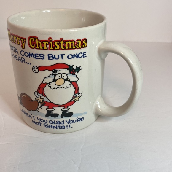Vintage Christmas Mug Naughty Santa - Picture 6 of 8